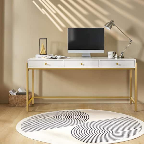 JAYDEN CREATION Zulma Modern White 64 in. 3-Storage Drawers JAYDEN CREATION Zulma Modern White 64 in. 3-Storage Drawers