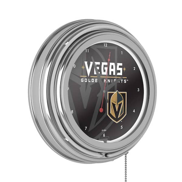 Vegas Golden Knights White Watermark Lighted Analog Neon Clock