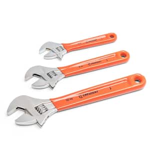 6 in., 8 in., and 10 in. Chrome Cushion Grip Adjustable Wrench Set (3-Piece)