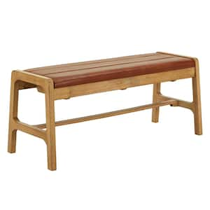 Light Oak Finish Modern Scandinavian Dining Bench 43.8 in.