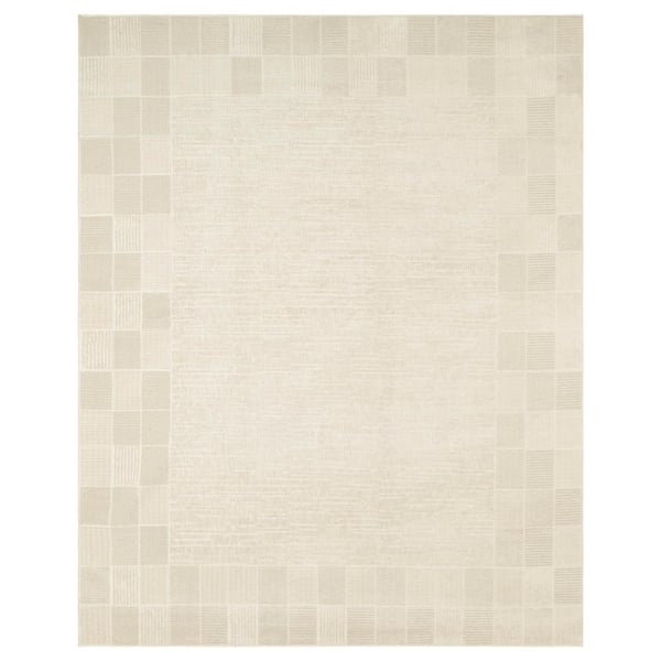 Nourison Nordic Ivory Grey 8 ft. x 10 ft. Geometric Contemporary Area Rug