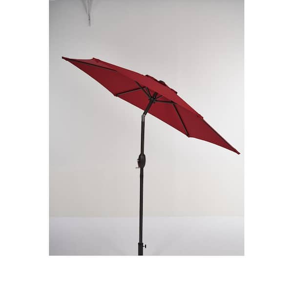 Unbranded 7.5 ft. Steel Market Patio Umbrella in Chili Red