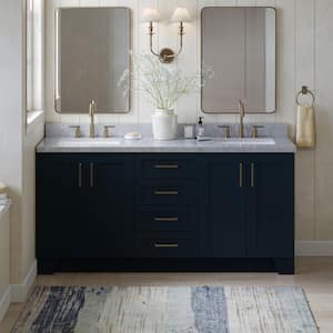 Taylor 72 in. W x 21.5 in. D x 34.5 in. H Double Freestanding Bath Vanity Cabinet Only in Midnight Blue