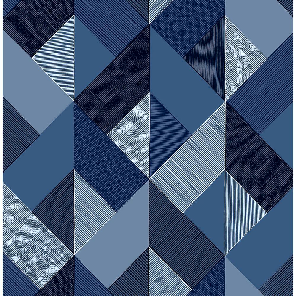 STACY GARCIA HOME 30.75 sq. ft. Blue Lagoon Marquetry Vinyl Peel and