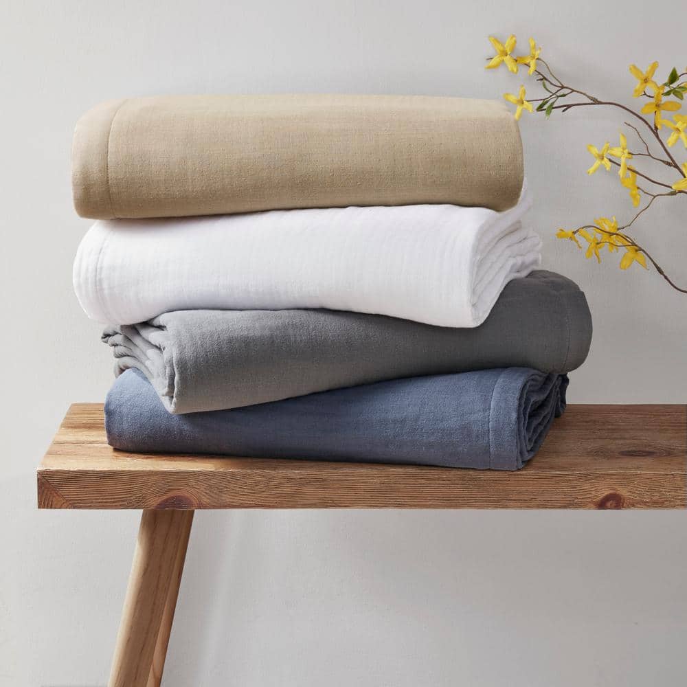 Charcoal Gray Ultra-Soft Cotton Gauze Full/Queen Blanket