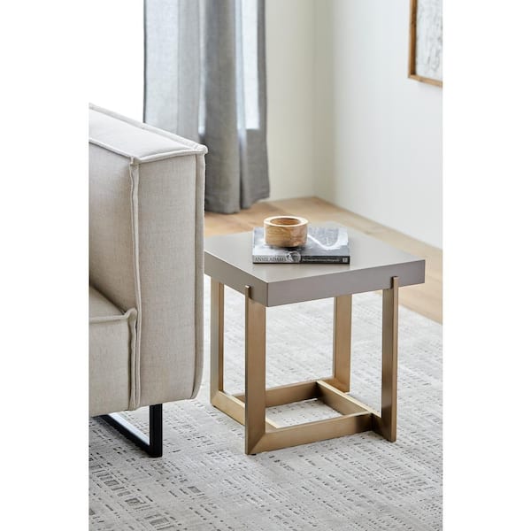 Livabliss Brady Modern End Table, Grey, 18 in. H x 18 in. W x 18 in. D