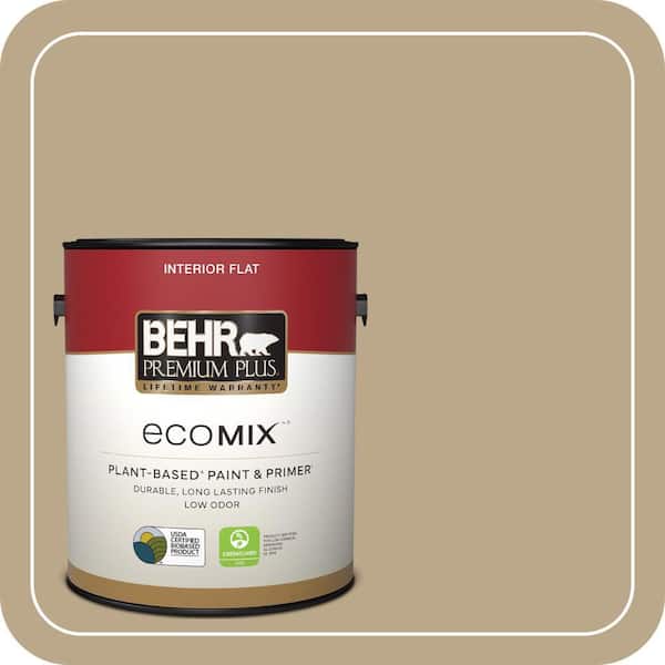 1 gal. Home Decorators Collection #HDC-NT-16 Natural Chamois Flat EcoMix Plant-Based Interior Paint & Primer