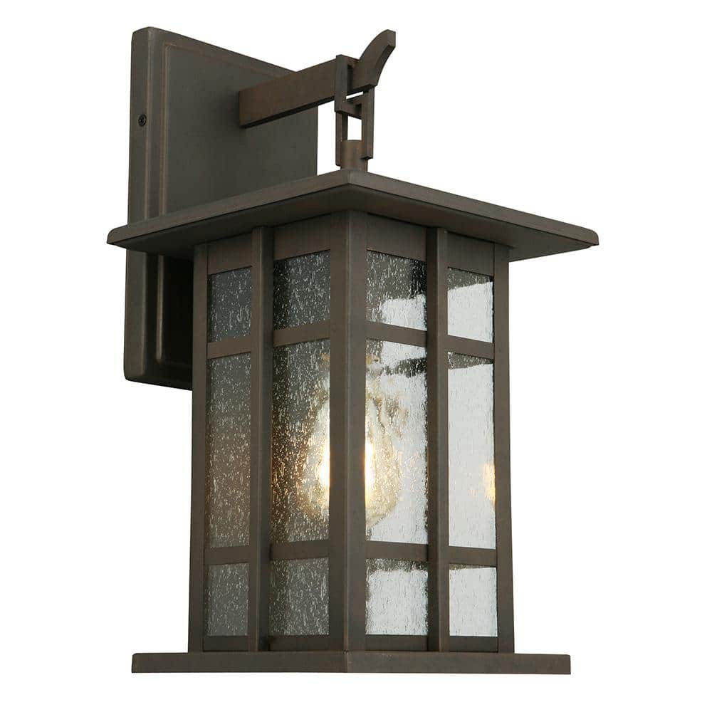 11.75 1-light Prairie Craftsman Outdoor Wall Lantern Sconce Oil Rubbed  Bronze - River Of Goods : Target