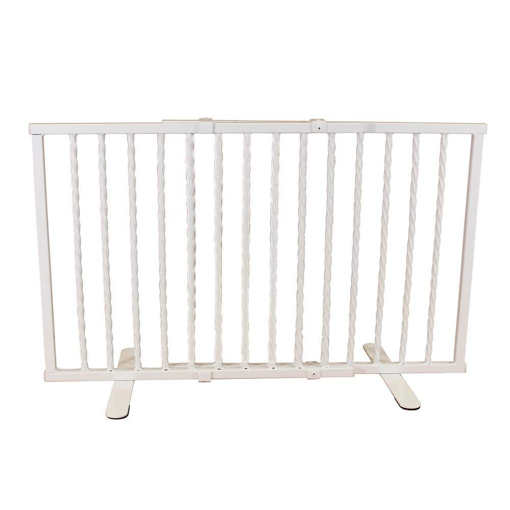 Cardinal Gates Wrought Iron Step Over Freestanding Pet Gate 24 in. to 41.25  in. White WISG-W-P - The Home Depot