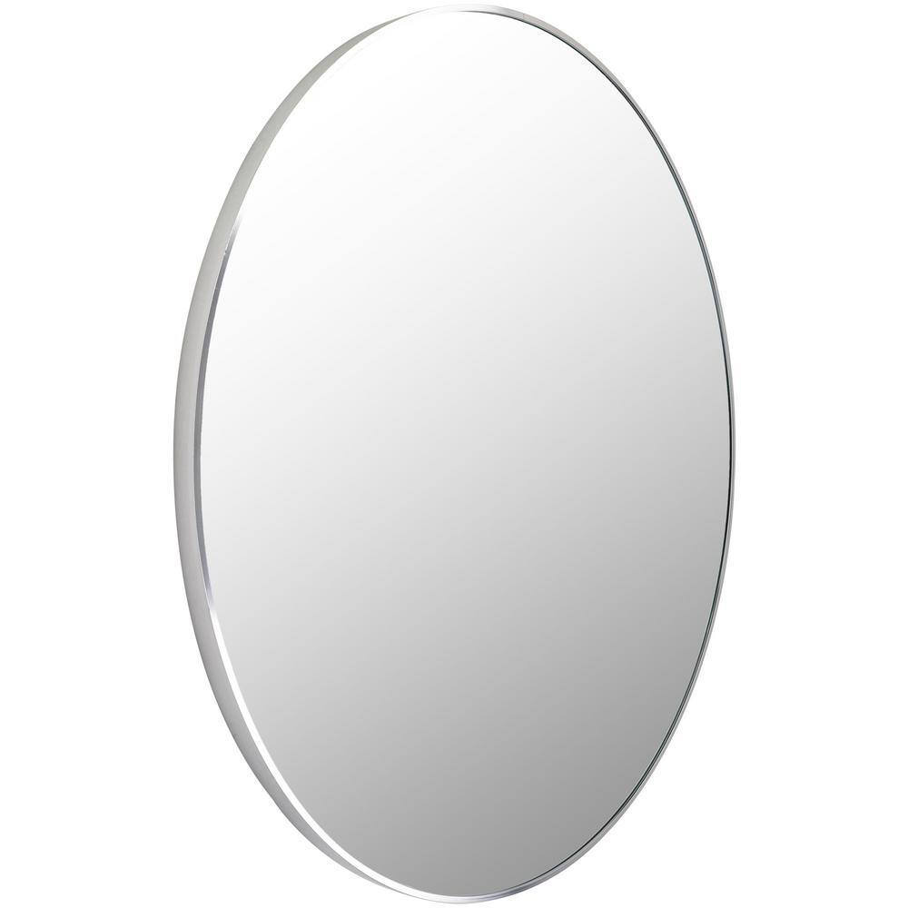 Aranya Sleek Silver Aluminum 22" Square Wall Mirror