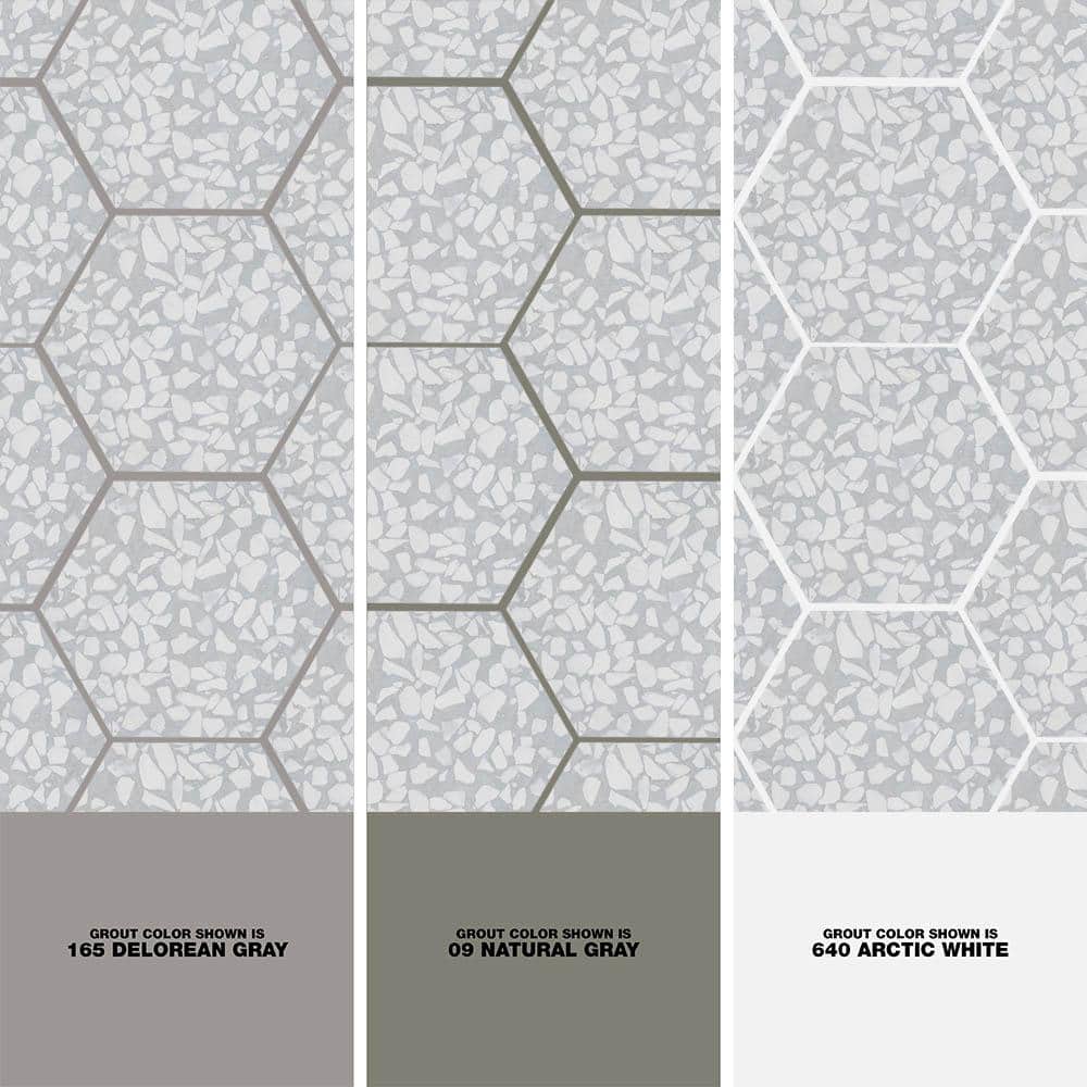 Jurassic Hex 9" Slate Terrazzo Look Matte Porcelain Tile