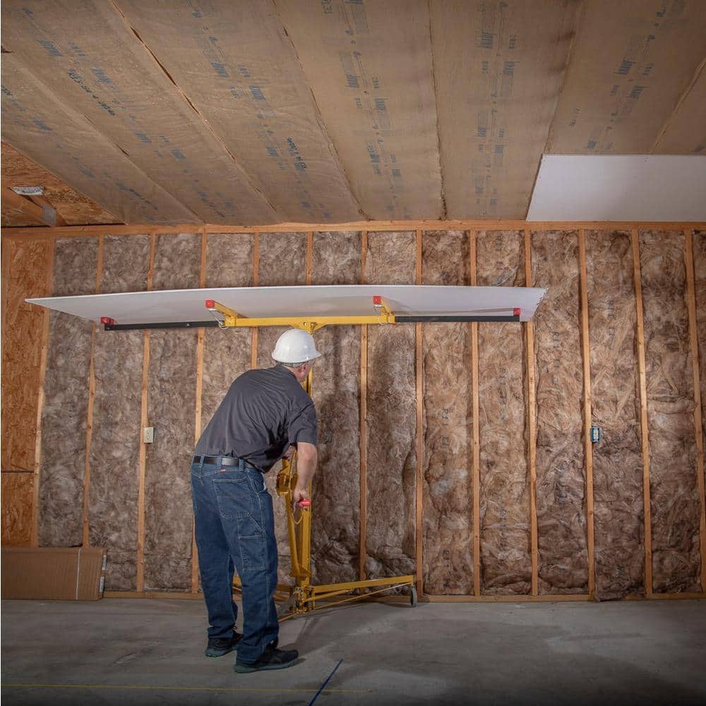 Heavy-Duty Yellow Steel Drywall Lift with 150 lbs Capacity
