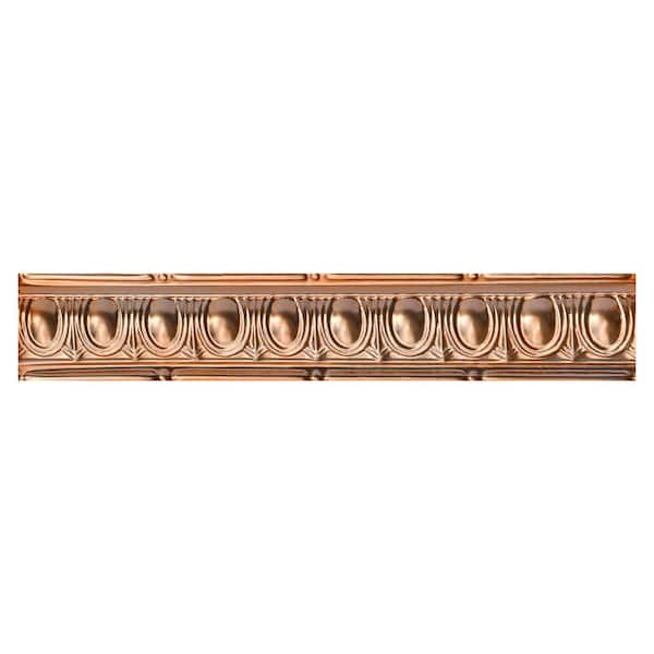 Puffy Archways 0.012 in. x 4.25 in. x 48 in. Metal Bed Moulding Nail-up Tin Cornice in Lincoln Copper (24 Ln. ft./Pack)