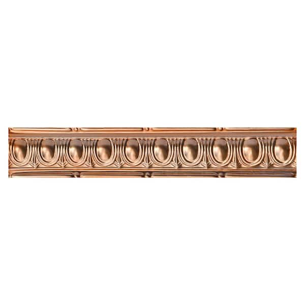 FROM PLAIN TO BEAUTIFUL IN HOURS Puffy Archways 0.012 in. x 4.25 in. x 48 in. Metal Bed Moulding Nail-up Tin Cornice in Lincoln Copper (24 Ln. ft./Pack)