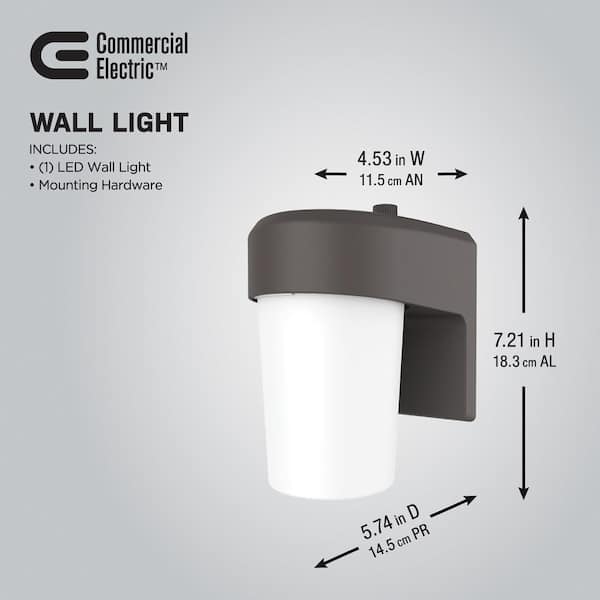 FE 60-Watt, Equivalent CE Integrated LED Jelly Jar Bronze, Outdoor Hardwired Wall Sconce Light 4000K