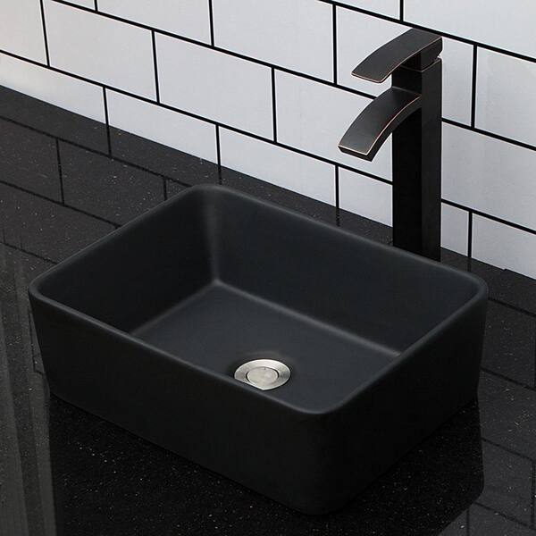 Boyel Living 17 In X 15 Above Counter Ceramic Rectangle Bathroom Vessel Sink Black Sl Kf1612 B The Home Depot - Bathroom Vessel Sinks Home Depot Boyel Living 17 In X 15 Above Counter Ceramic Rectangle Bathroom Vessel Sink Black Sl Kf1612 B The Home Depot - Bathroom Vessel Sinks Home Depot