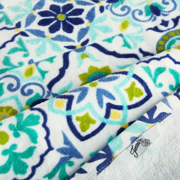 Martha Stewart Everyday Pink & Aqua Turkish Tile Kitchen Towel, 2-Pack