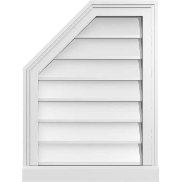 Ekena Millwork 18 in. x 24 in. Octagonal Surface Mount PVC Gable Vent: Decorative with Brickmould Sill Frame