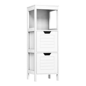 White Wooden Floor Cabinet Multifunctional Bathroom Storage Cabinet Side Organizer with Drawer