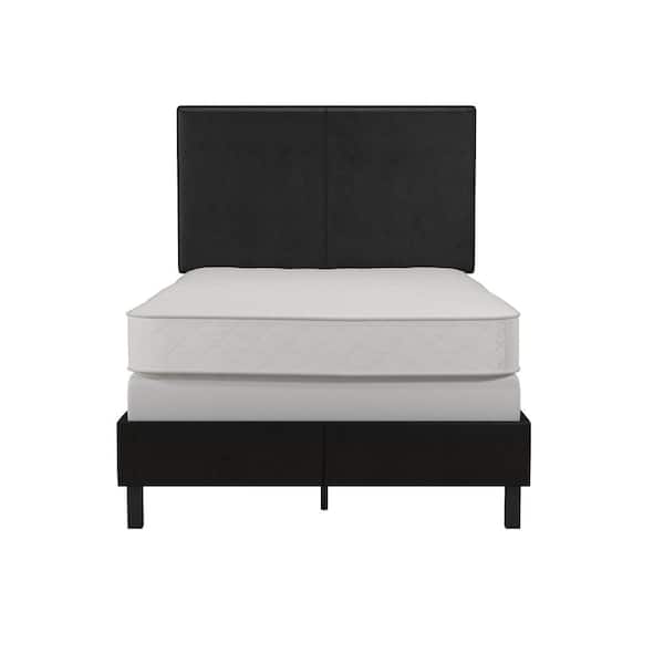 DHP Jessie Black Faux Leather Upholstered Twin Bed