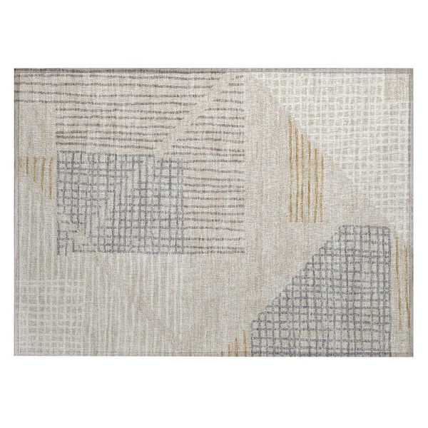 Addison Rugs Chantille Machine Washable Indoor/Outdoor Abstract ACN2270 Beige 1 ft. 8 in. x 2 ft. 6 in. Accent Rug