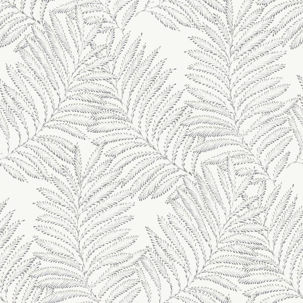 A-Street Prints Grey Finnley Inked Fern Wallpaper Border Sample