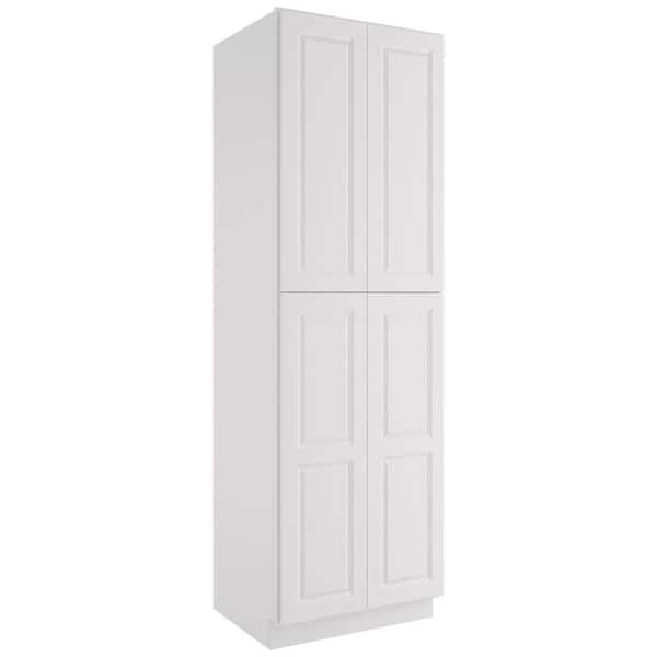 HOMEIBRO 30-in W X 24-in D X 96-in H in Traditional White Plywood Ready to Assemble Floor Wall Pantry Kitchen Cabinet