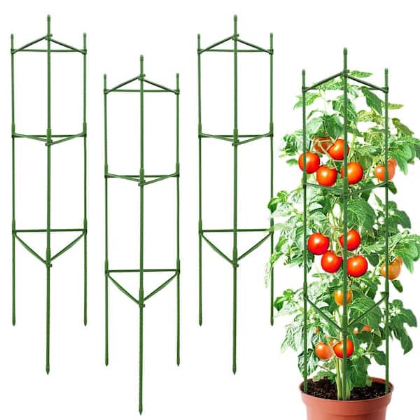 Unbranded 13 in. W x 48 in. H Plastic Garden Trellis for Climbing Plants,  Adjustable Greens Plant Support Cage, Outdoor (6-Pack) JT00324-BL