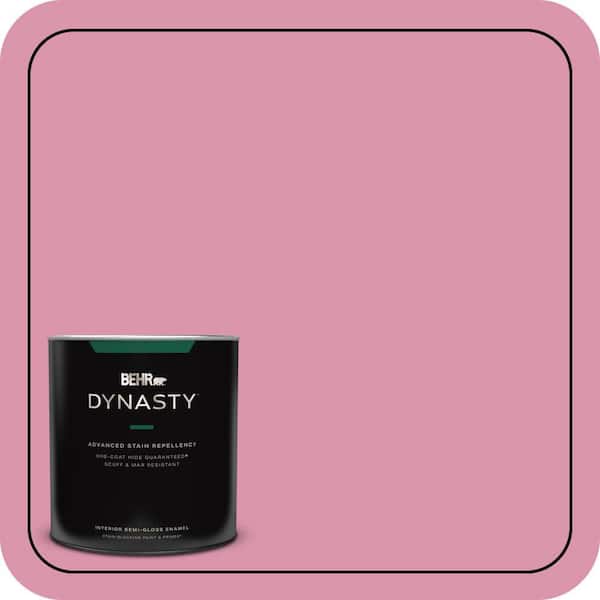 BEHR DYNASTY 1 qt. #110B-4 Foxy Pink Semi-Gloss Enamel Interior Stain-Blocking Paint and Primer