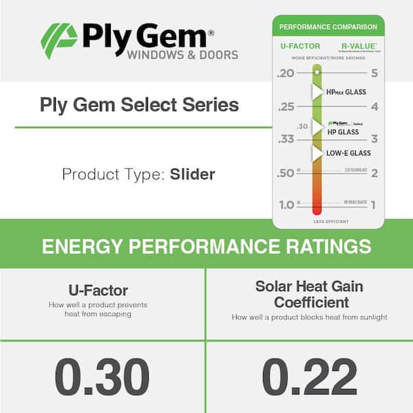 71.5 in. x 47.5 in. Select Series Left Hand Horizontal Sliding Vinyl Black Window with White Int, HPSC Glass and Screen