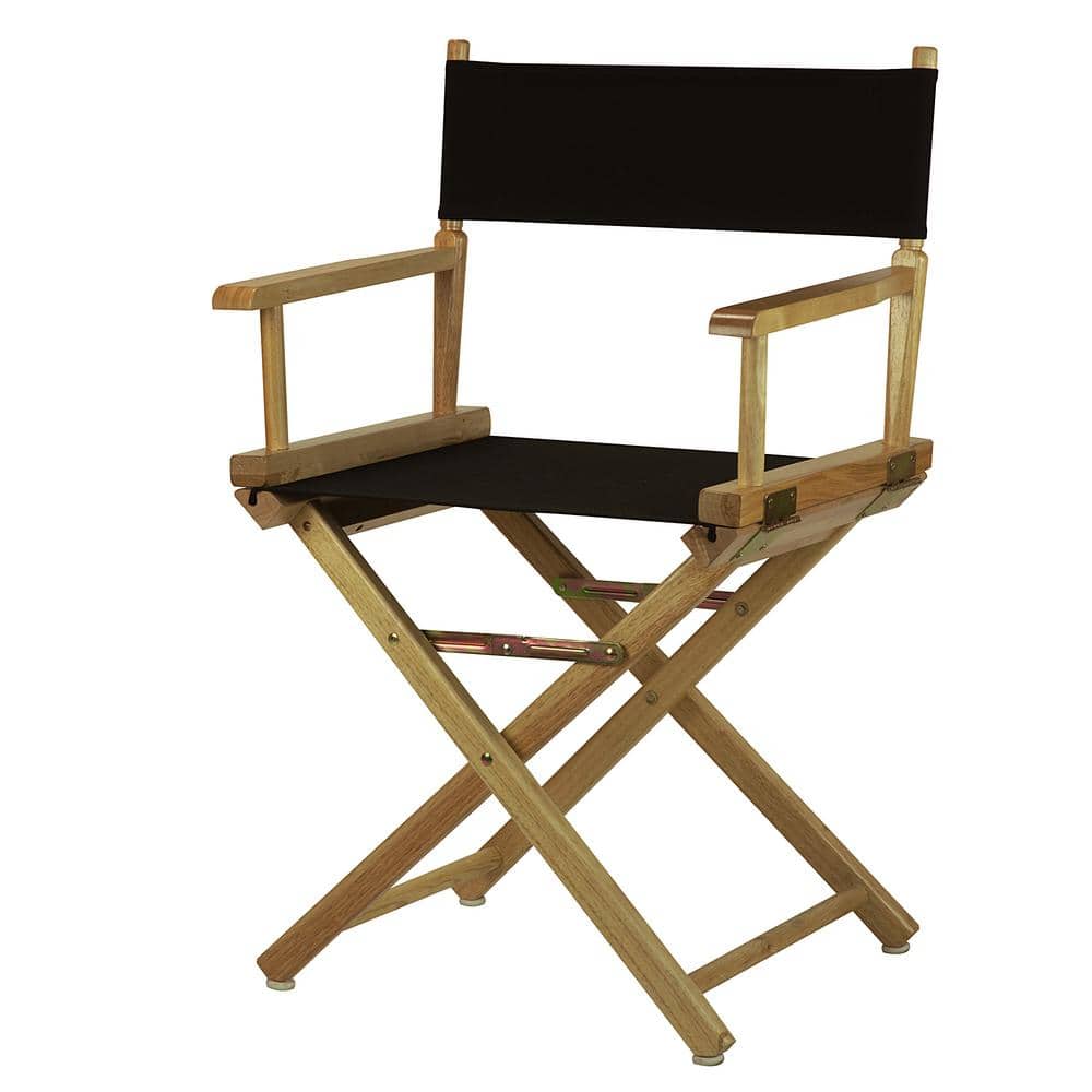 Black Cotton Canvas Director Chair with Wooden Frame