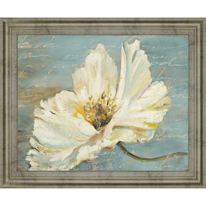 "White Peony" By Patricia Pinto Framed Print Nature Wall Art 28 in. x 34 in.
