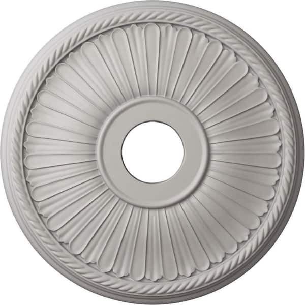 Ekena Millwork 1-7/8 in. x 20-1/8 in. x 20-1/8 in. Polyurethane Berkshire Ceiling Medallion, Ultra Pure White