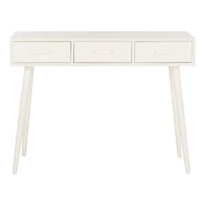 Albus 42 in. 3-Drawer Rustic White Wood Console Table