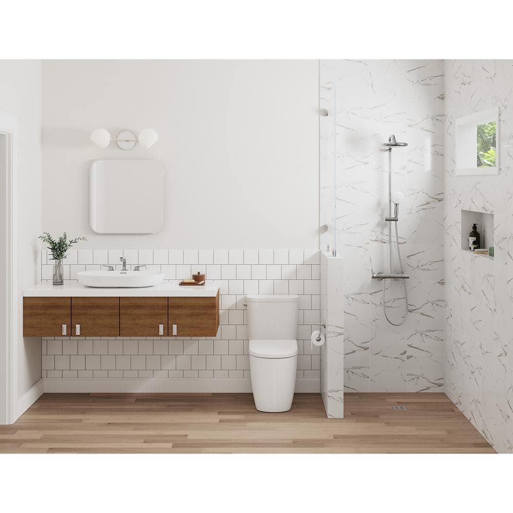 Adjustable Height Chrome Wall Mounted Shower System with Brass Fixtures