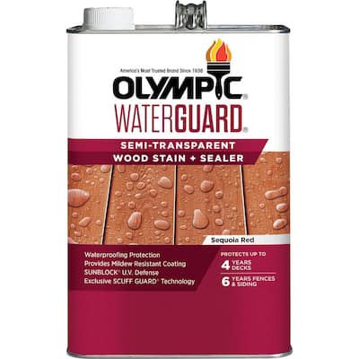 WaterGuard 1 gal. Sequoia Red Semi-Transparent Wood Stain and Sealer