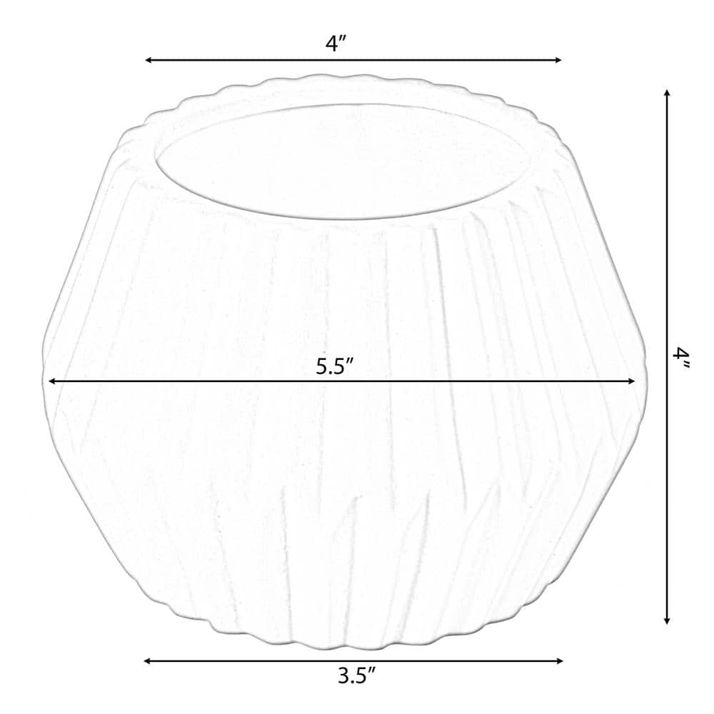 White Geometric Ceramic Table Vase