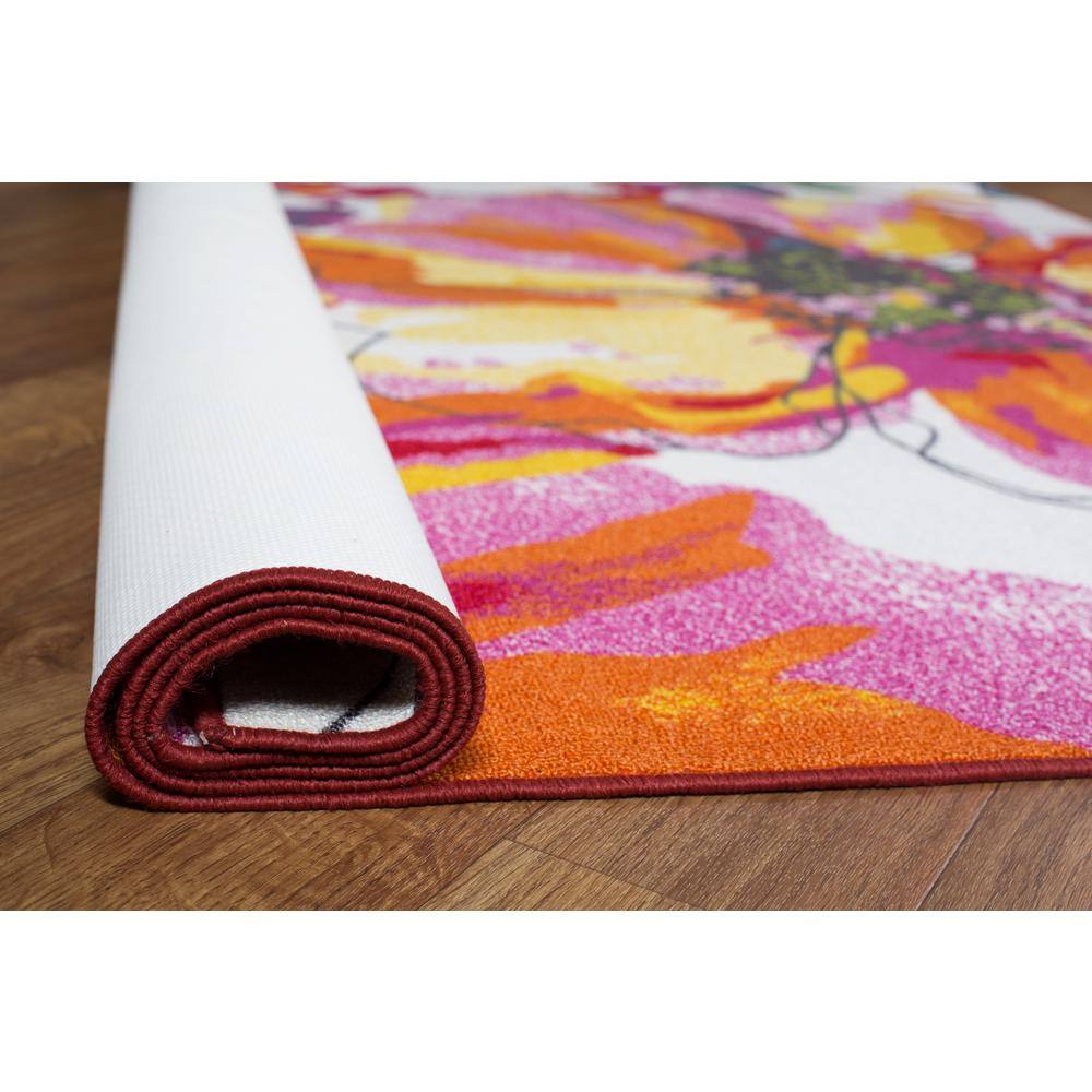 Contemporary Bright Flowers Non-Slip (Non-Skid) Cream 2 ft. 7 in.  x 4 ft.  Indoor Area Rug price history on PriceWatchPro