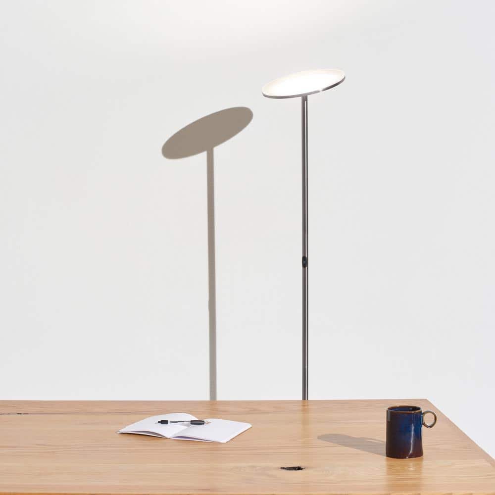 Brushed Nickel 67" LED Torchiere Floor Lamp with Voice Control