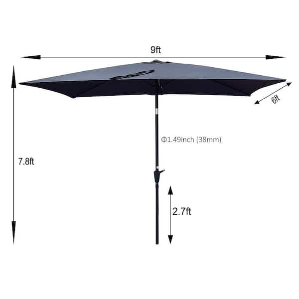 11' red patio umbrella Maypex 11 ft. Steel Market Crank Patio Umbrella in Red