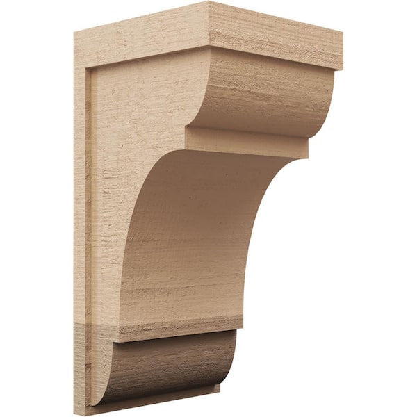 Ekena Millwork 12 in. x 24 in. x 12 in. Wide Bryant Rough Cedar Woodgrain TimberThane Corbel, Primed Tan