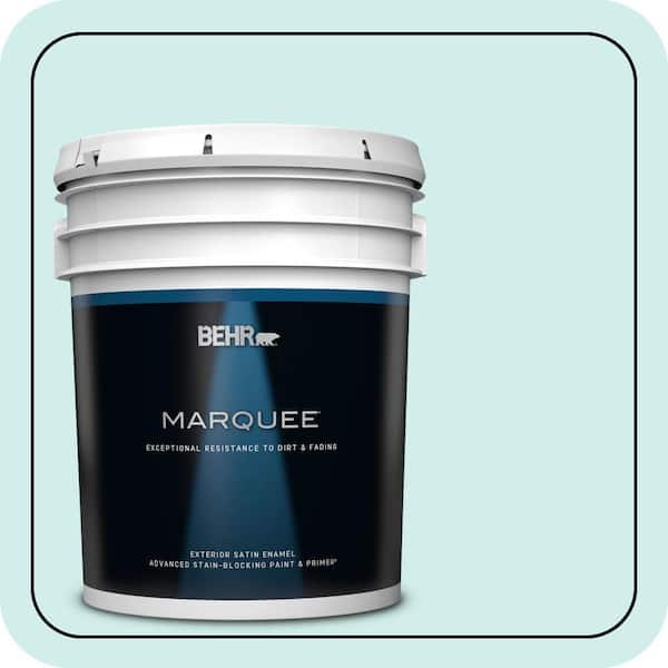BEHR MARQUEE 5 gal. #490A-1 Teal Ice Satin Enamel Exterior Paint & Primer