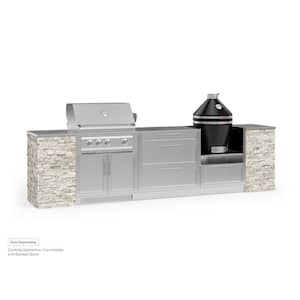 Outdoor Kitchen Signature Series 6-Piece Stainless Steel Cabinet Set with Kamado and 33 in. Grill Cabinet