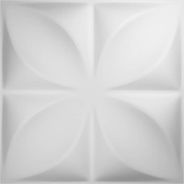 7/8 in. x 19-5/8 in. x 19-5/8 in. PVC White Alexa EnduraWall Decorative 3D Wall Panel (2.67 sq. ft.)