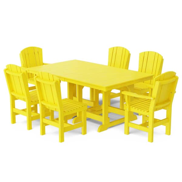 WILDRIDGE Heritage Lemon Yellow 7Piece Plastic Outdoor Patio Dining