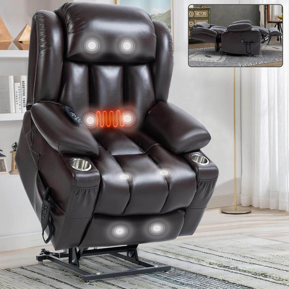 Power massage leather on sale recliner chair