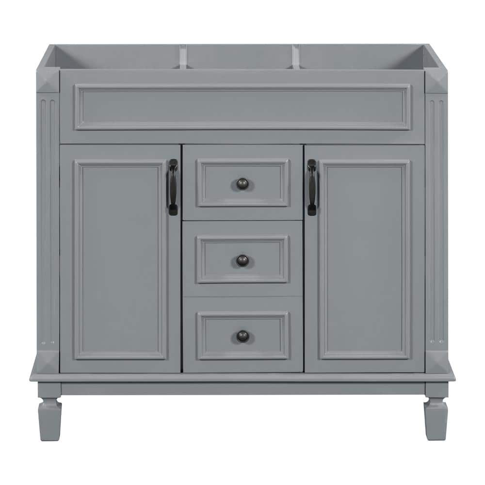 36 in. W x 18 in. D x 34 in. H Bath Vanity Cabinet without Top in Gray