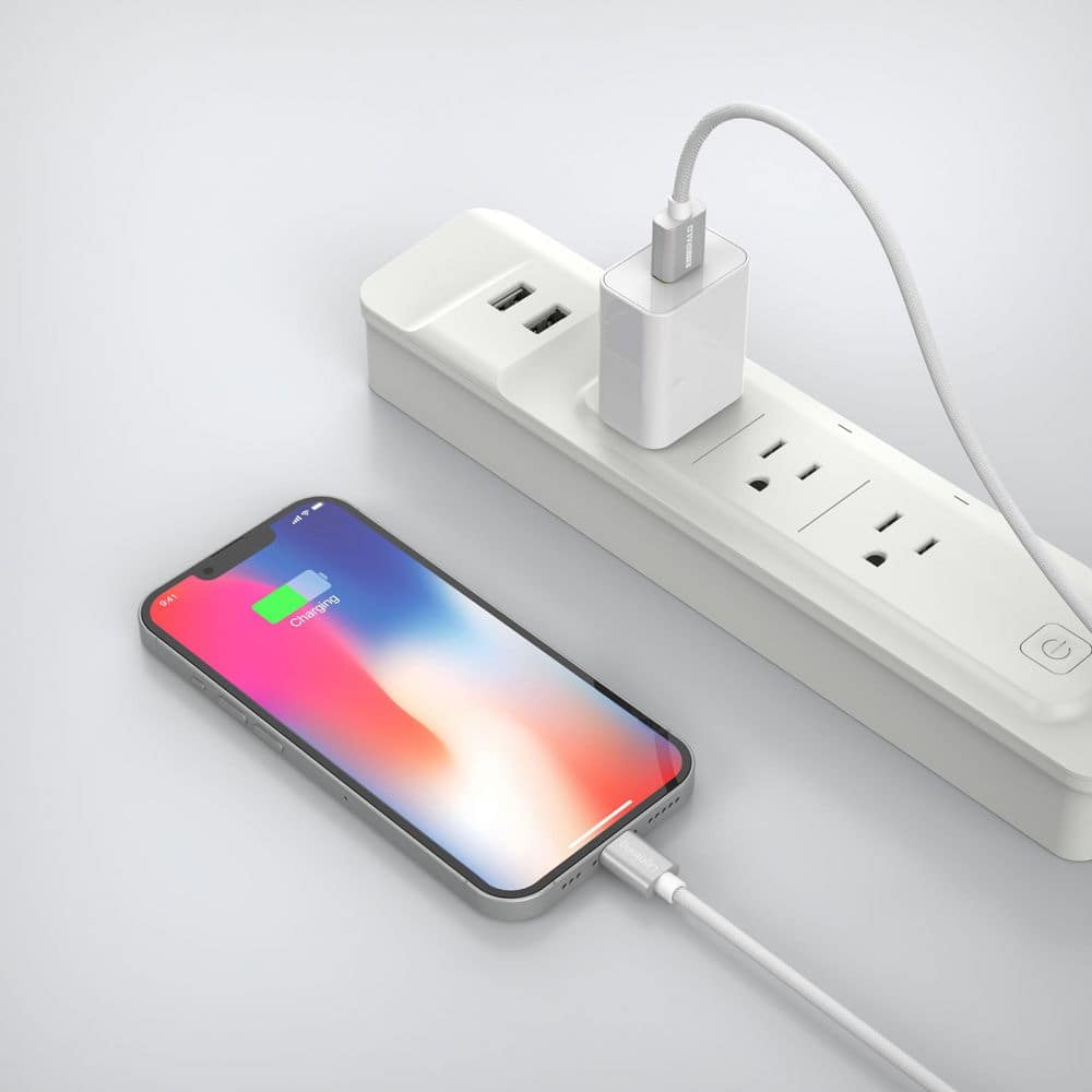 10 ft. Braided Cable Lighting to Standard USB Charging Cable - Thumbnail 3