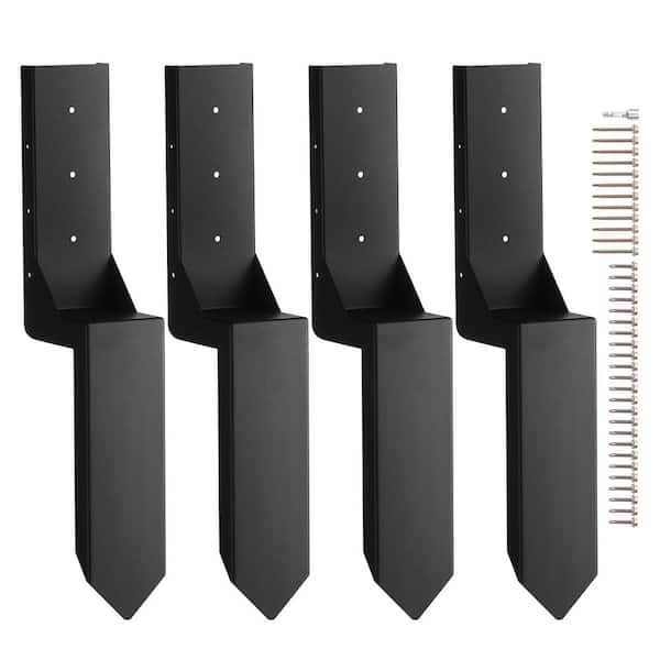 VEVOR Fence Post Anchor Repair Kit 4 Pack Inner Diameter 3.5 x 3.5 in. Heavy Duty Fence Post Support Stake Anchor Ground Spike