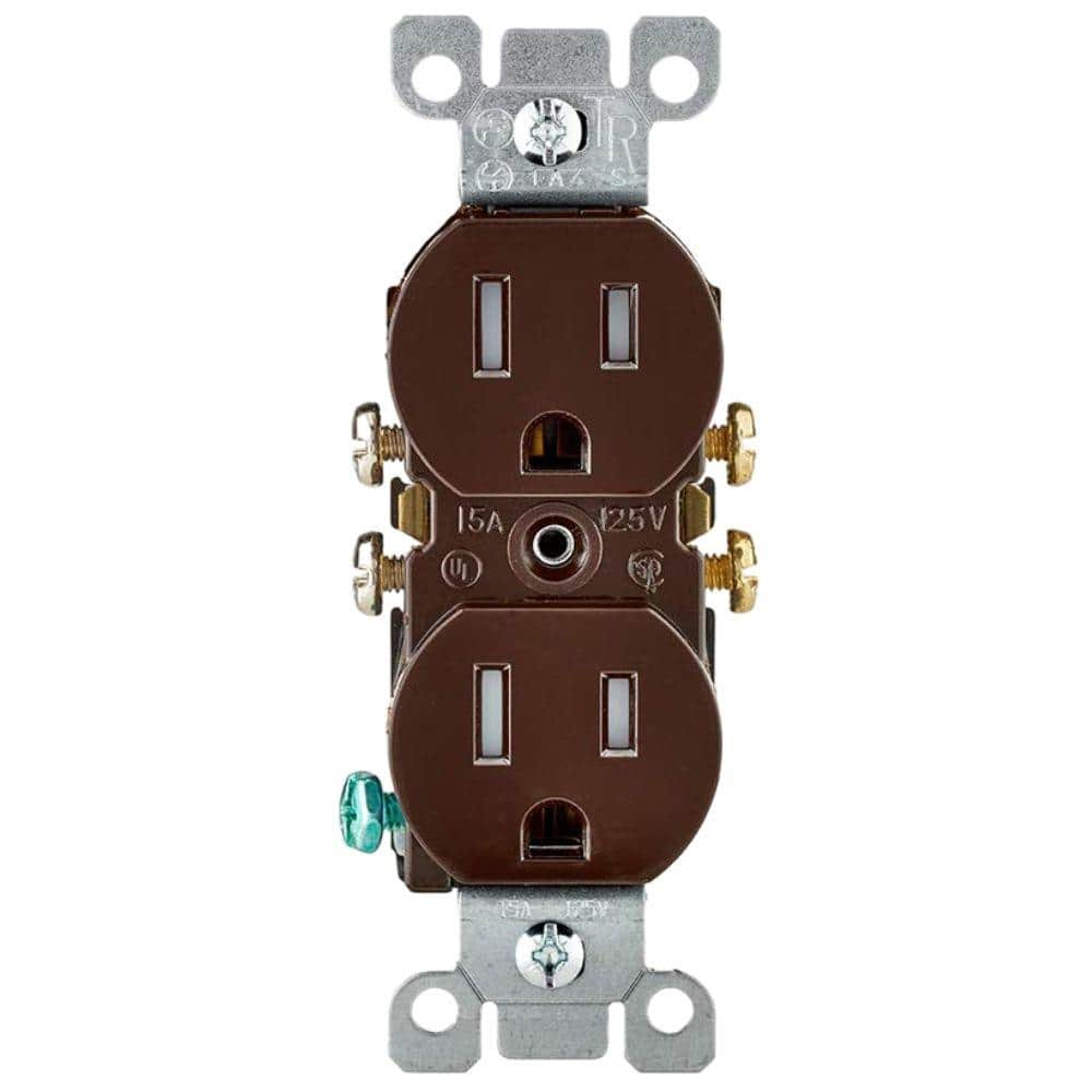 15 Amp 125-Volt Heavy-Duty Tamper Resistant Duplex Outlet, Brown 1-Pack (T5320) -  Etokfoks, MLPH002LT355